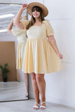 Davi & Dani All About Eyelet Full Size Run Dress in Baby Yellow