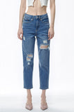 Muselooks High Waist Distressed Cropped Jeans