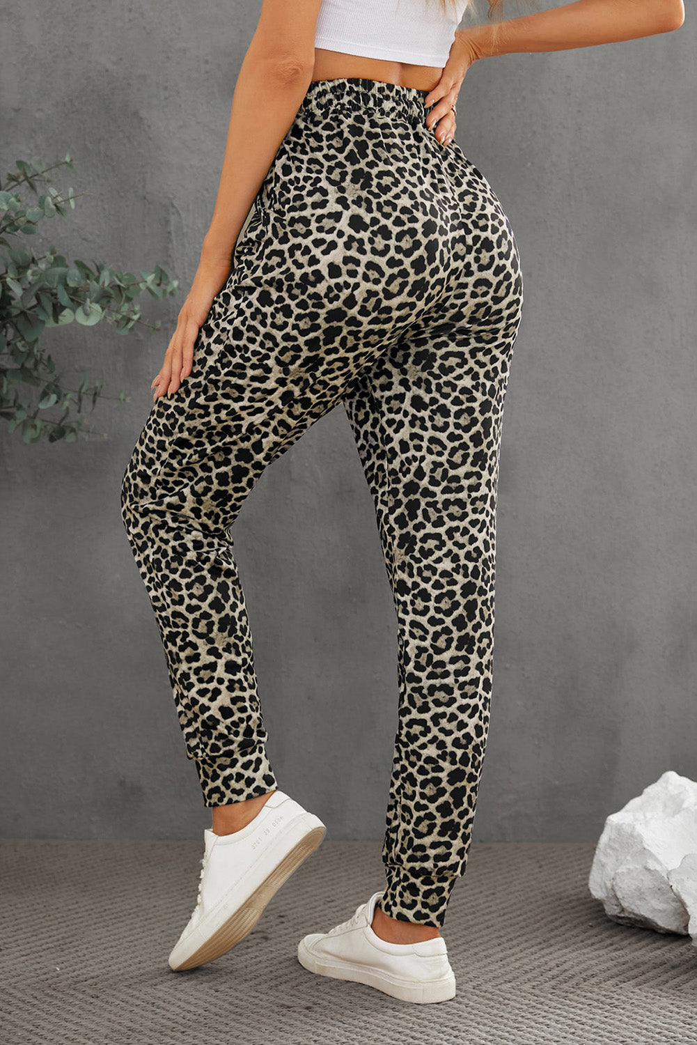 Leopard Print High Waist Slim-fit Pants