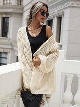 Load image into Gallery viewer, Flare Sleeve Openwork Open Front Cardigan
