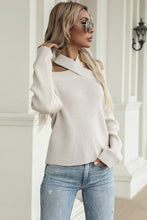 Load image into Gallery viewer, Halter Cold Shoulder Rib-Knit Sweater
