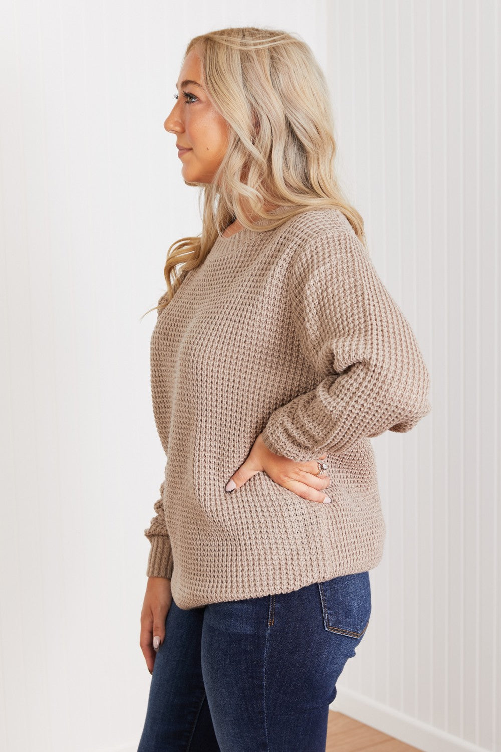 Zenana Autumn is Calling Full Size Waffle Knit Sweater