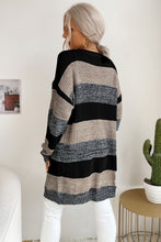 Load image into Gallery viewer, Striped Long Sleeve Duster Cardigan
