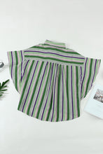 Load image into Gallery viewer, Multicolor Striped Short Sleeve Blouse
