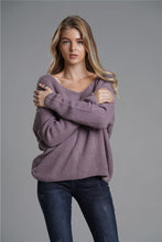 Load image into Gallery viewer, Twist Detail Rib-Knit Reversible Sweater
