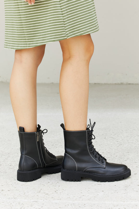 Weeboo Set the Mood Lug Sole Combat Booties