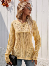 Load image into Gallery viewer, Round Neck Openwork Sweater
