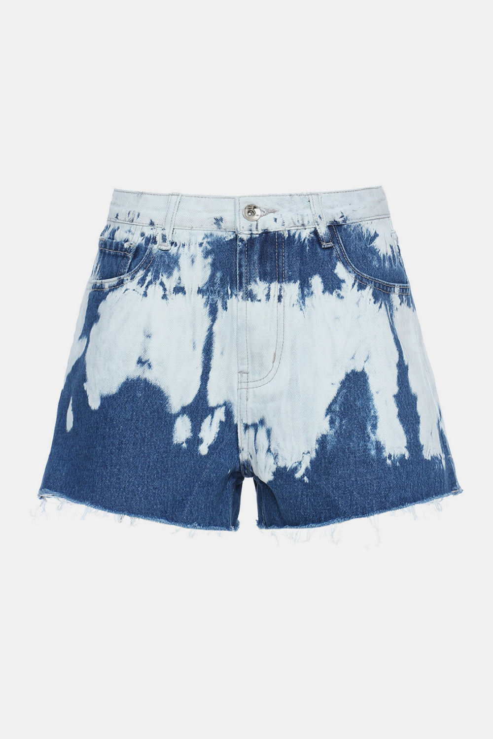 Bleached Frayed Hem Denim Shorts