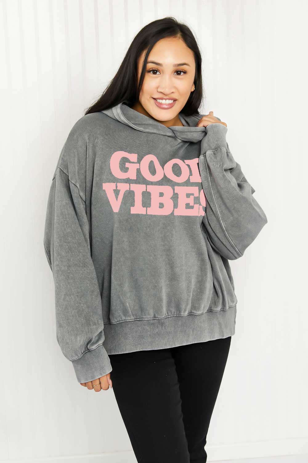 Sew In Love Good Vibes Full Size Hoodie