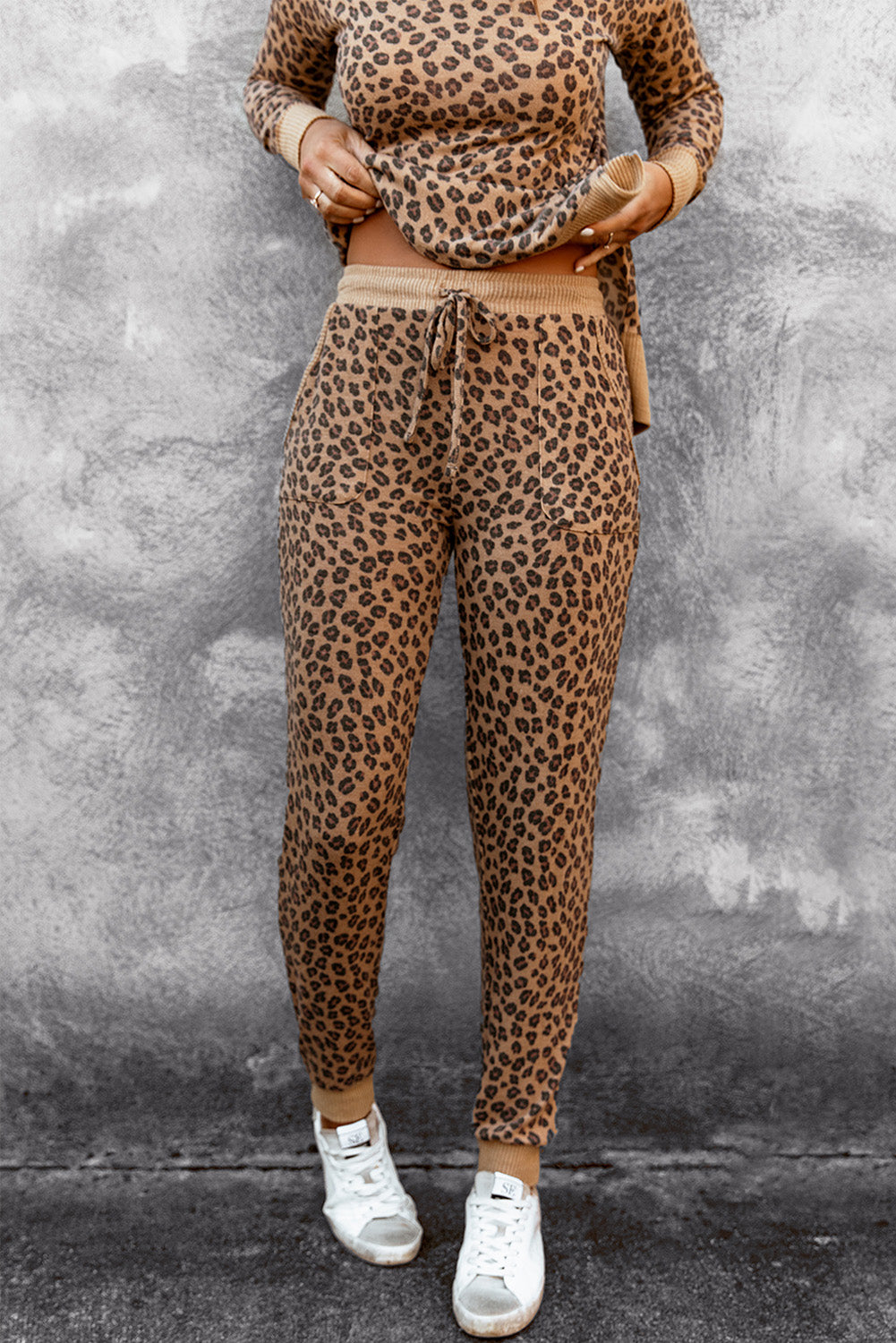 Leopard Print Drawstring Joggers (Joggers Only)