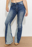 Judy Blue Frankie Full Size Inseam Panel Flare Jeans