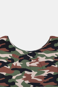 Plus Size Camouflage Top and Leggings Set