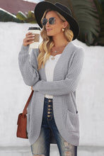 Load image into Gallery viewer, Open Front Curved Knit Cardigan Sweater
