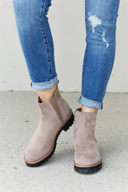 Weeboo Elastic Panel Faux Leather Booties