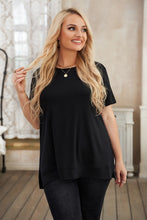 Load image into Gallery viewer, Plus Size Side Slit Round Neck T-Shirt
