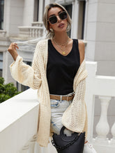 Load image into Gallery viewer, Flare Sleeve Openwork Open Front Cardigan
