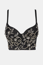 Load image into Gallery viewer, Floral Adjustable Strap Beaded Bustier
