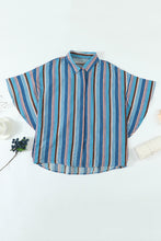 Load image into Gallery viewer, Multicolor Striped Short Sleeve Blouse
