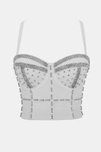 Load image into Gallery viewer, Rhinestone Trim Adjustable Strap Bustier with Boning
