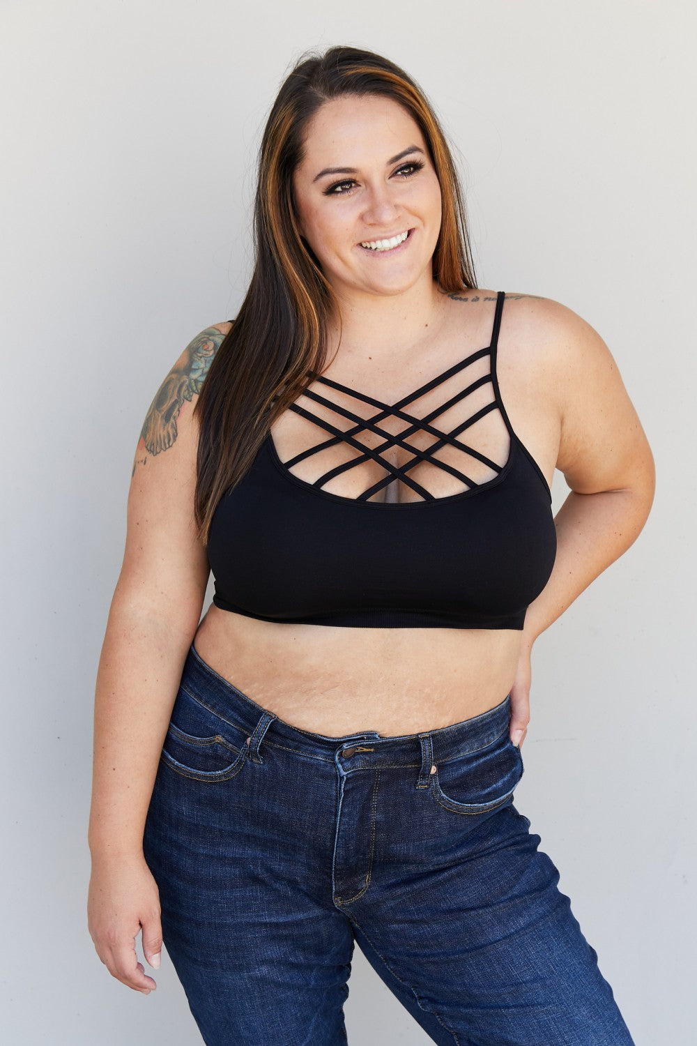 Zenana Weekend Ready Full Size Strappy Bralette