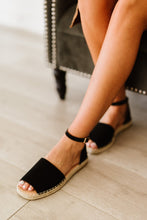 Load image into Gallery viewer, KAYLEEN Walking By Peep-Toe Espadrilles in Black
