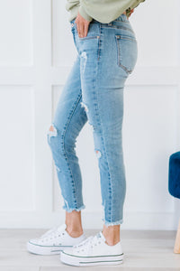 Kancan Here For Each Other Full Size Run Distressed Cropped Skinny Jeans