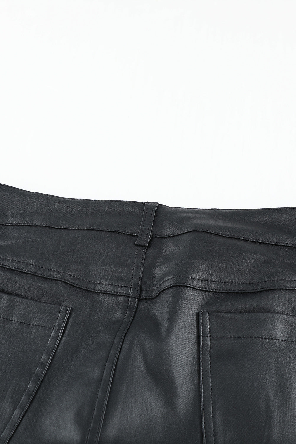 PU Leather Pants with Side Pockets