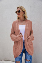 Load image into Gallery viewer, Cable-Knit Curved Hem Open Front Cardigan
