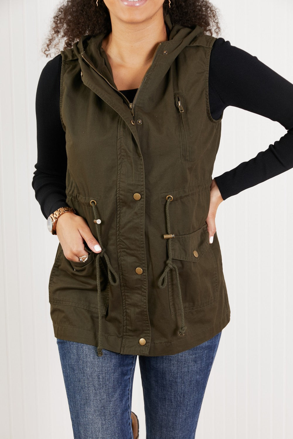 Zenana Autumn Vibes Full Size Hooded Vest