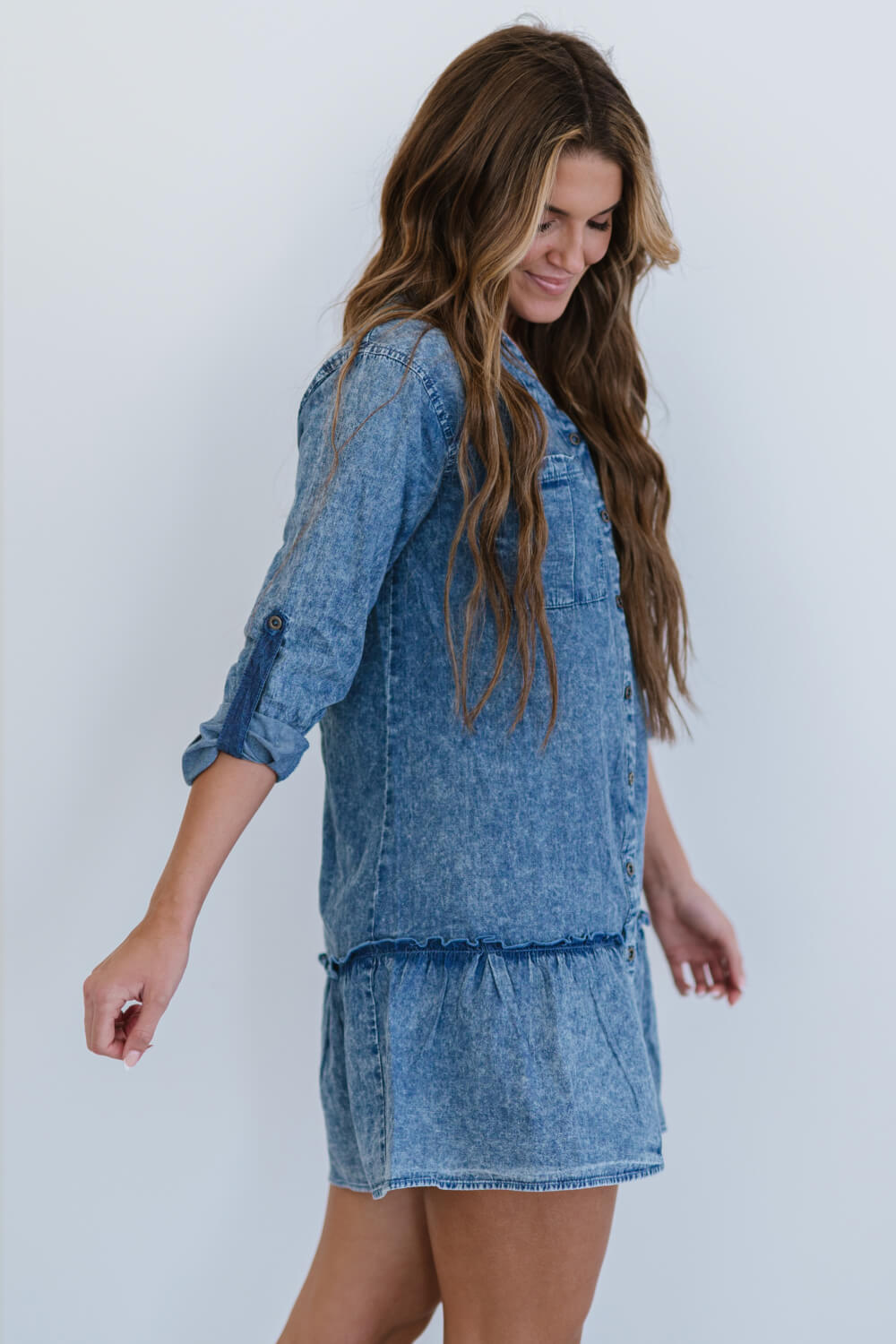 Zenana Sugar and Spice Full Size Run Chambray Dress