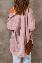 Load image into Gallery viewer, Open Front Textured Cardigan with Pockets
