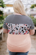 Load image into Gallery viewer, Plus Size Mixed Print Color Block T-Shirt
