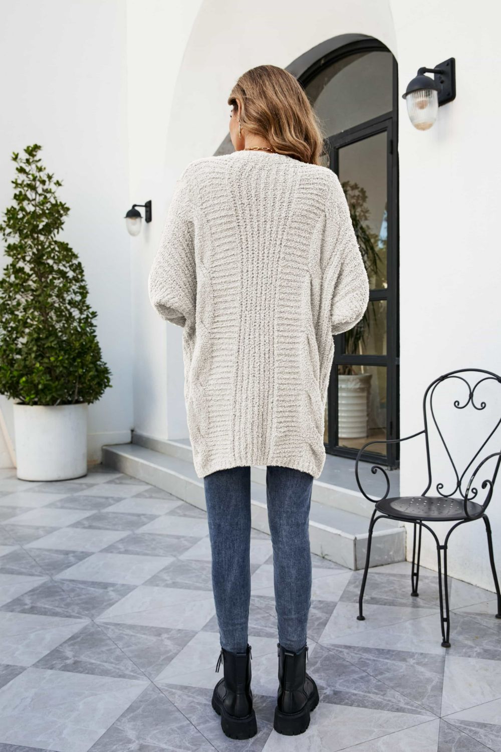 Chunky Knit Open Front Cardigan