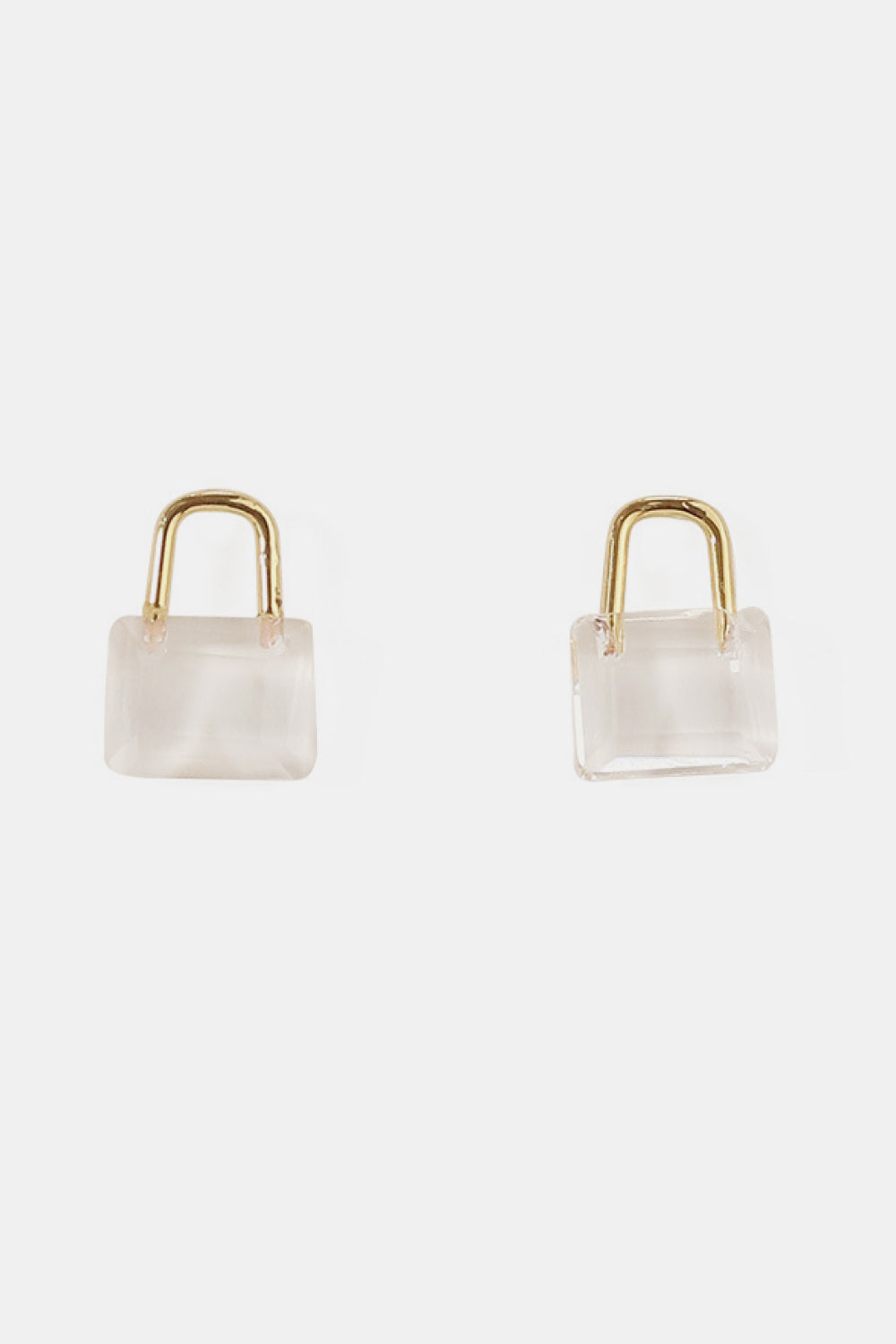 Crystal Glass Lock Earrings