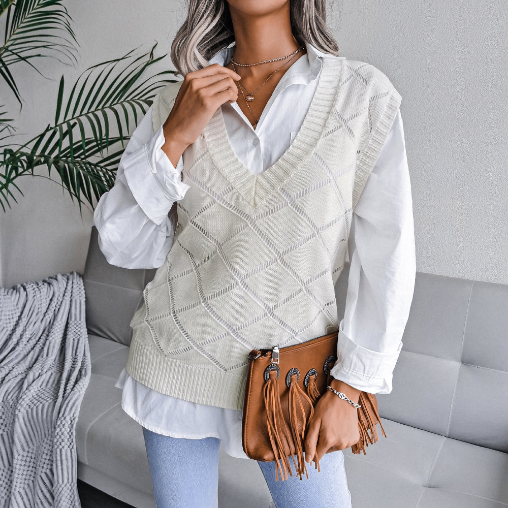 Argyle Capped Sleeve Sweater Vest