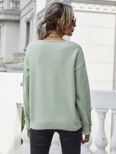 Load image into Gallery viewer, Frilled Sleeves V-Neck Sweater
