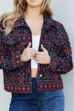 Load image into Gallery viewer, Andree by Unit Full Size Printed Button Front Collared Jacket
