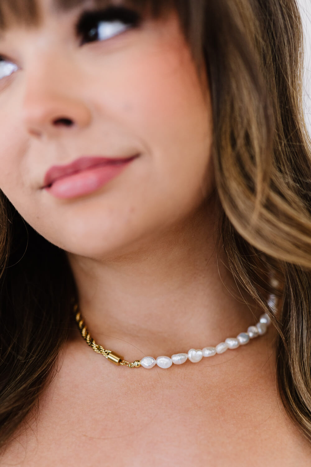 Best of Both Worlds Pearl and Chain Half and Half Necklace