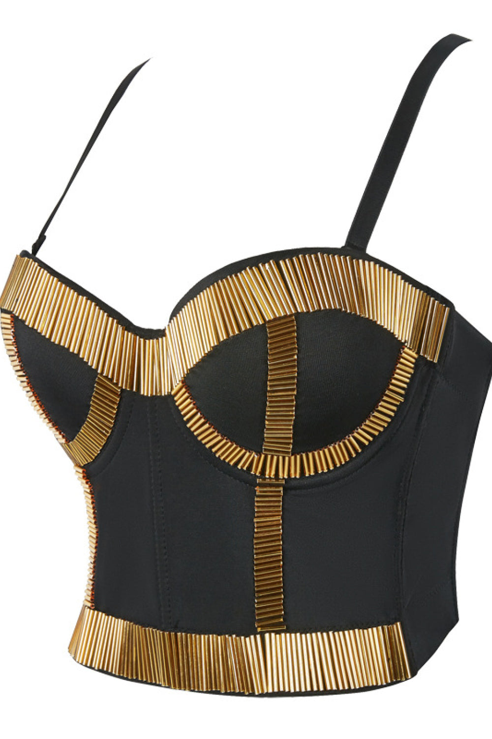 Bugle Bead Trim Bustier