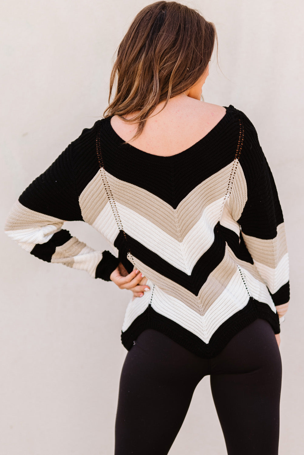 Chevron Color Block Sweater