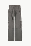 Belted Wide Leg Cargo Jeans