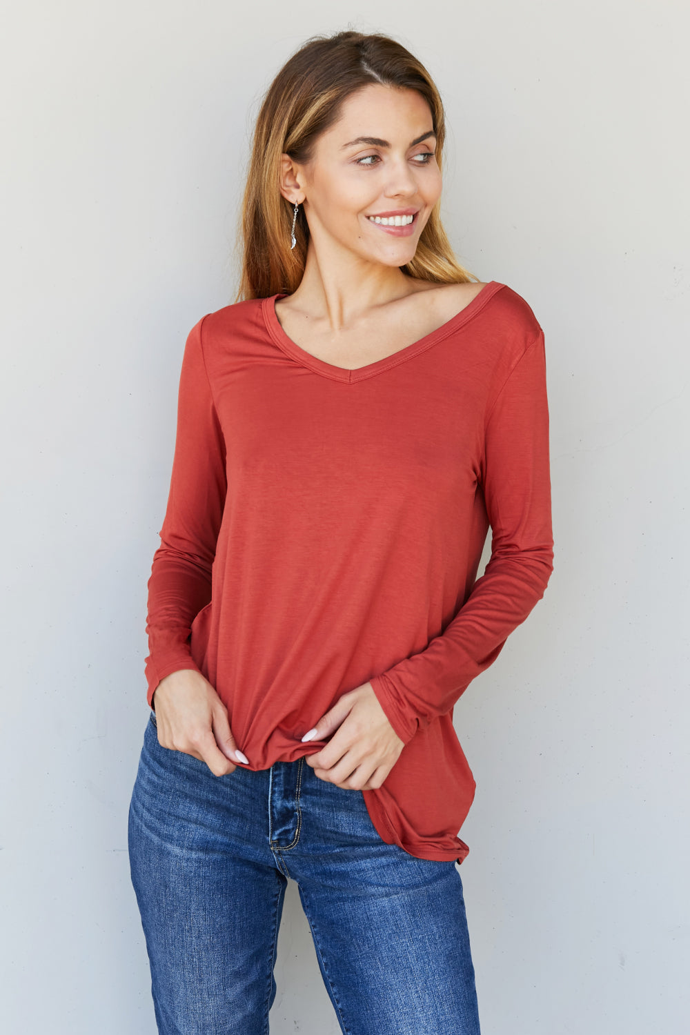 Rae Mode Over the Moon Full Size V-Neck Long-Sleeve Top