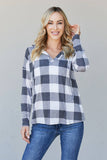 Sew In Love Full Size Plaid Drawstring Hoodie