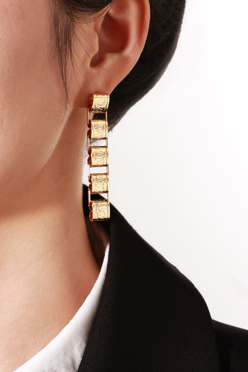 Square-Shaped Mismatched Drop Earrings