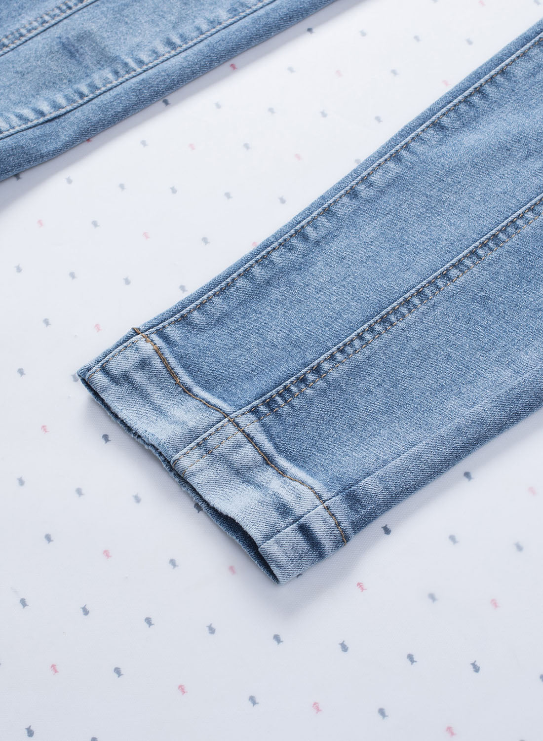 Button Fly Center Seam High Rise Jeans