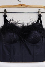 Load image into Gallery viewer, Feather Trim Strappy Bustier
