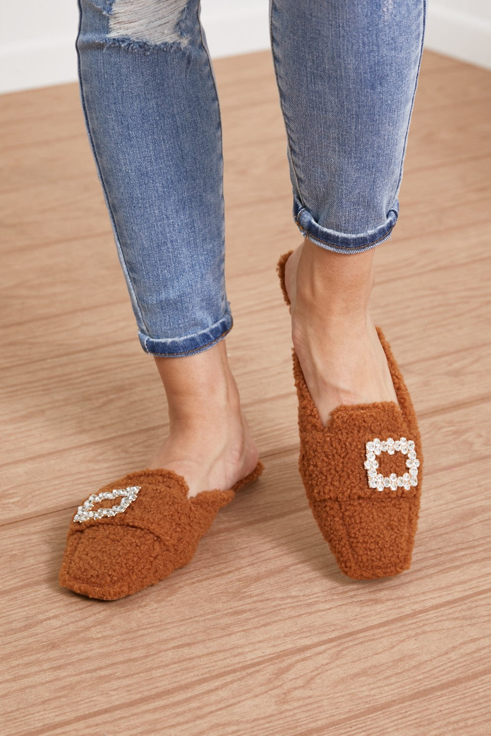 Weeboo Melting Hearts Faux Fur Mules