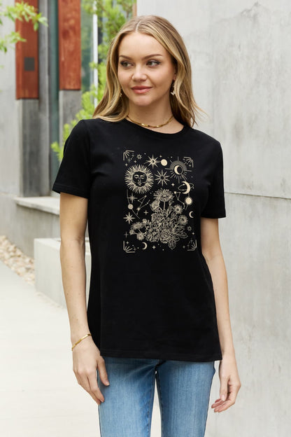 Simply Love Celestial Graphic Short Sleeve Cotton Tee