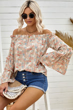 Load image into Gallery viewer, Floral Off-Shoulder Flare Sleeve Blouse
