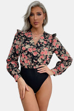 Load image into Gallery viewer, Floral Ruffle Shoulder Bodysuit
